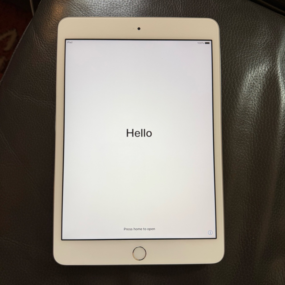 Apple White iPad Mini with Silver Home Button